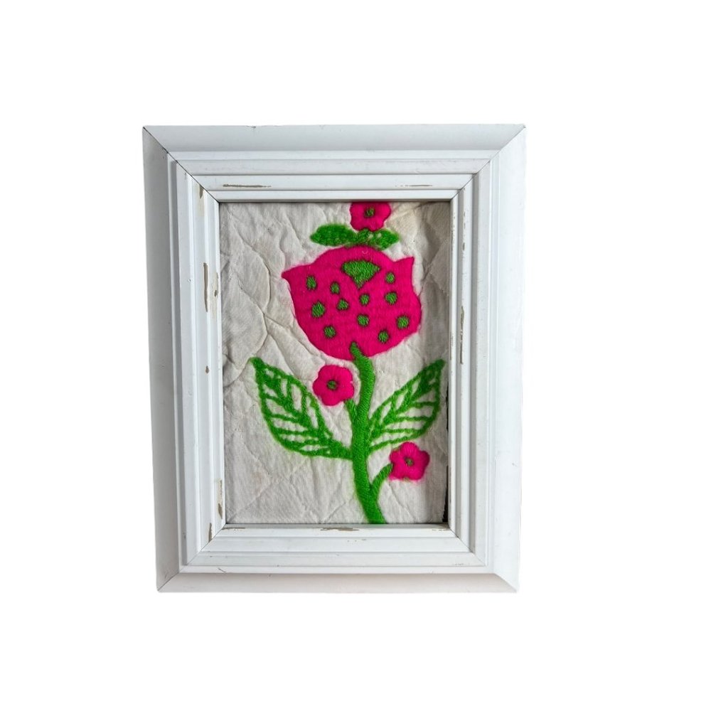 Framed Crewel Quilt Block